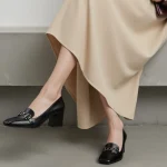 کفش مجلسی زنانه مدل چهارگوش سنگی